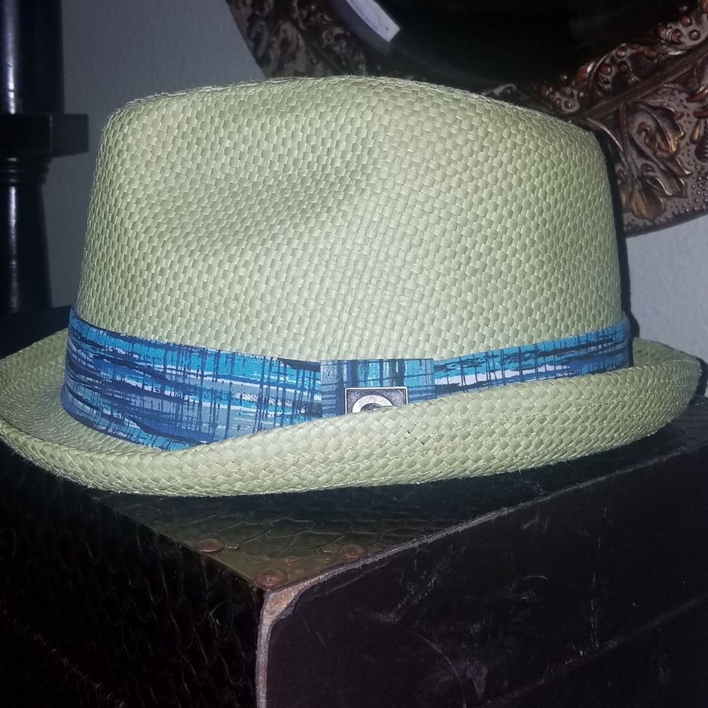 PETER GRIMM GREEN STRAW FADORA!! NEW W/O TAGS!!!